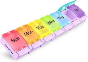 AUVON Weekly Pill Organizer Arthritis Friendly
