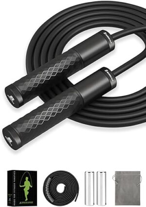 BURNCALO Weighted Jump Rope With Alloy Handles