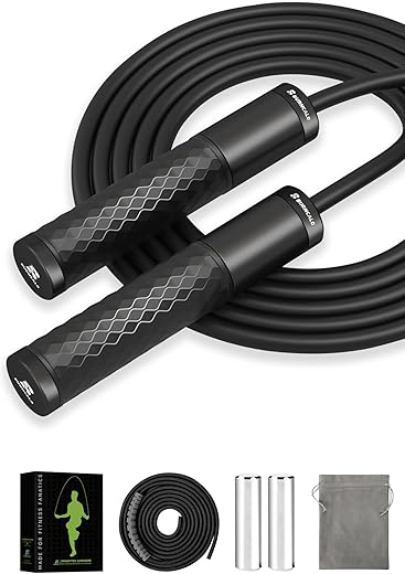 BURNCALO Weighted Jump Rope With Alloy Handles