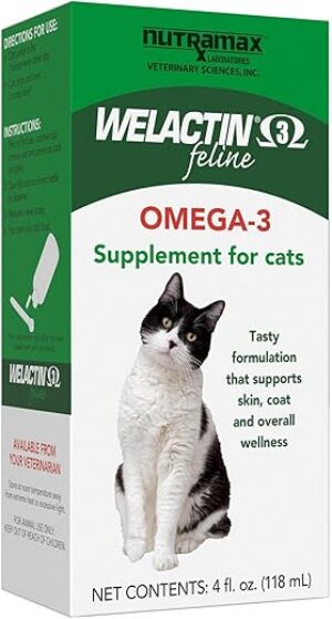 Nutramax Laboratories Welactin Omega-3 Fish Oil Supplement for Cats