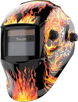 TOOLIOM Welding Helmet Auto Darkening Flaming Skull