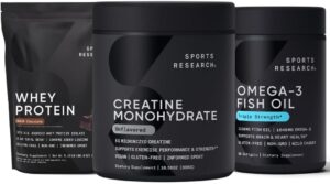 Sports Research Whey Protein, Creatine & Omega 3 Duo