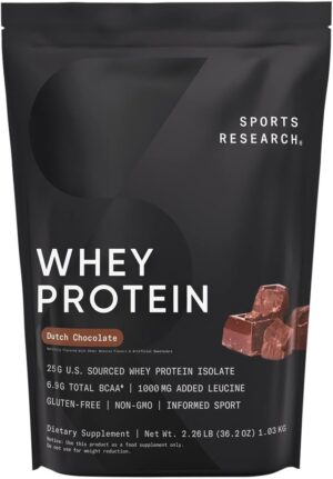 Sports Research Whey Protein Isolate – Dutch Chocolate