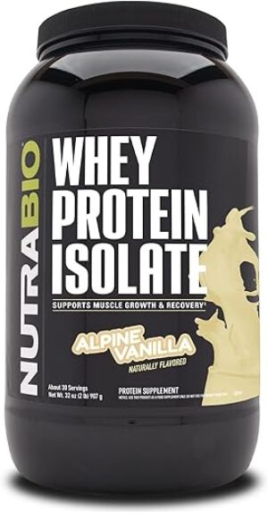 NutraBio Whey Protein Isolate Powder Supplement