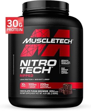 MuscleTech Whey Protein Powder, Chocolate Fudge Brownie