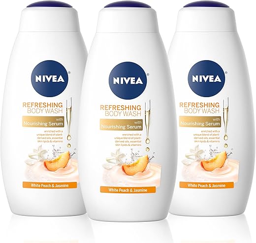 NIVEA White Peach & Jasmine Body Wash, 20 Fl Oz
