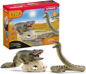 Schleich Wild Animal Toy Playset: Danger In The Swamp