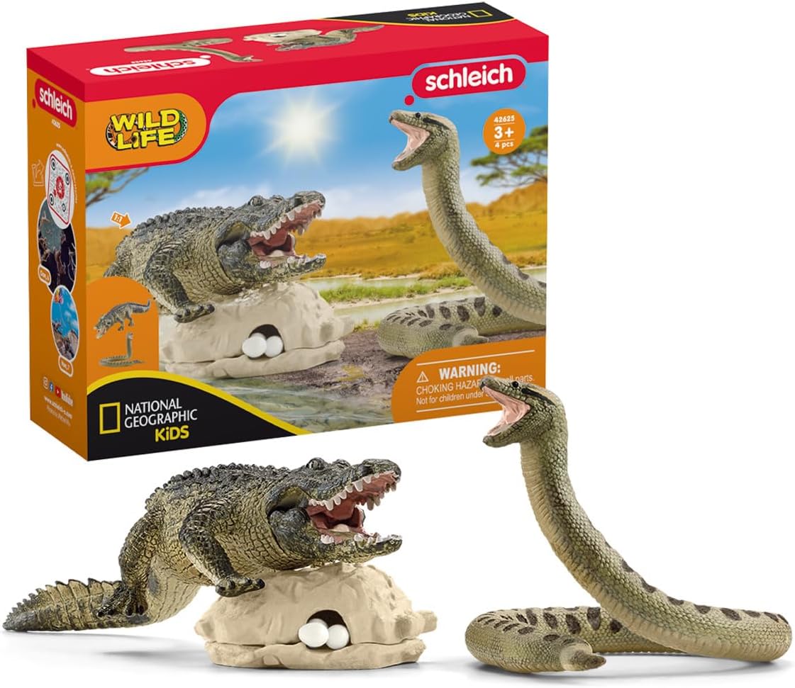 Schleich Wild Animal Toy Playset: Danger In The Swamp
