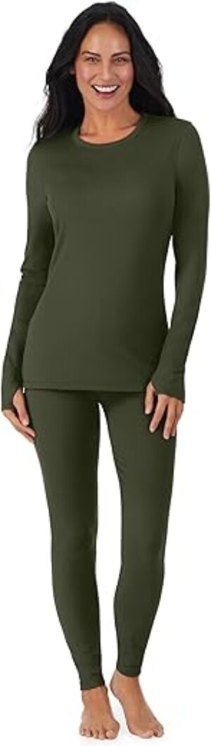 Cuddl Duds Women's Fleece Lined Thermal Lounge Set