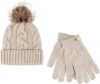 Jessica Simpson Women’s Fuzzy Pom Knit Beanie Set
