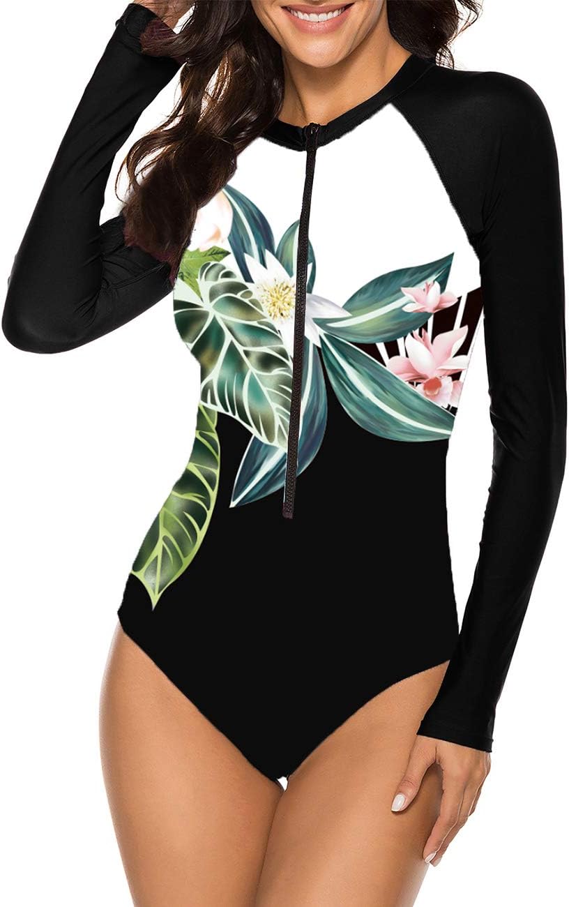 SELINK Women's Long Sleeve Rash Guard Swimsuit