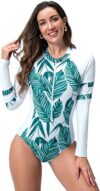 ABOCIW Women’s Long Sleeve Rash Guard Swimsuit