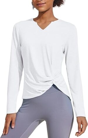 PINSPARK Womens Long Sleeve Workout Tops