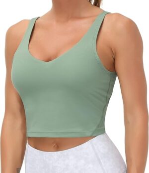 THE GYM PEOPLE Women’s Longline Wirefree Padded Sports Bra