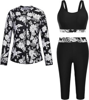 Hanna Nikole Women's Plus Size Rash Guard Swimwear