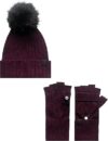 Calvin Klein Women’s Pom-Pom Beanie & Gloves Set