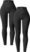 OQQ Women’s Ribbed Seamless High Waist Leggings