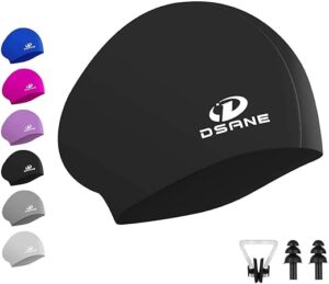 Dsane Women's Silicone Swim Cap With Ear Plug