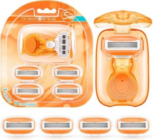 DreamGenius Women’s Travel Razor With 5 Cartridges