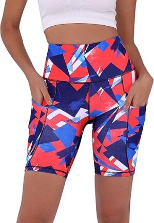 ODODOS Women’s Tummy Control Yoga Shorts With Pockets
