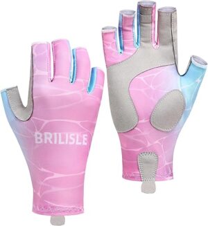 BRILISLE Women's UPF 50+ Fingerless Fishing Gloves