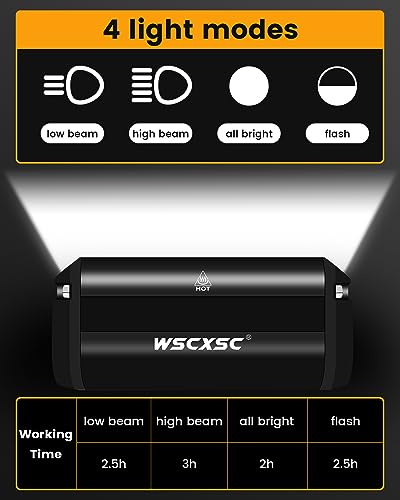 WSCXSC Bright Bike Light, 9000 Lumen, USB Rechargeable - Image 5