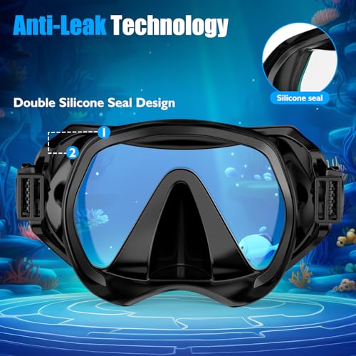 wutrye Snorkeling Gear Dry-Top Set, Anti-Fog Mask - Image 3