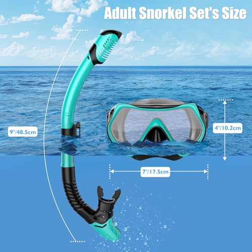wutrye Snorkeling Gear Dry-Top Set, Anti-Fog Mask - Image 4