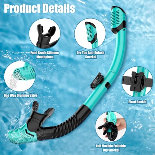 wutrye Snorkeling Gear Dry-Top Set, Anti-Fog Mask - Image 5