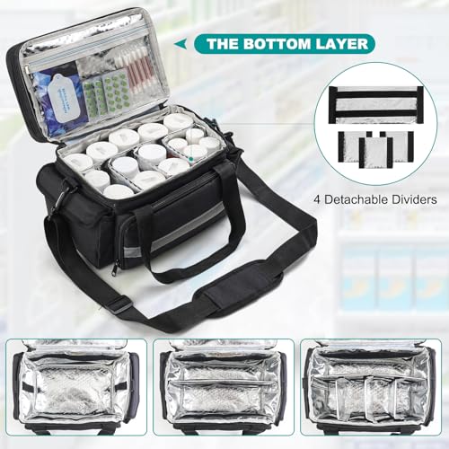 XHGWJSX Medicine Organizer With Adjustable Divider - Image 5