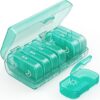 AUVON XL Weekly Pill Organizer, Cyan AM PM Case