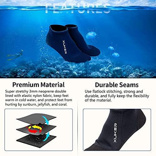 XUKER Neoprene Water Socks 3mm, Sand Proof - Image 5