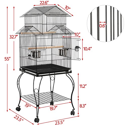 Yaheetech Budgie Cage 55-Inch Triple Roof - Image 2