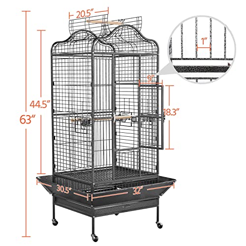 Yaheetech Extra Large Bird Cage 63'' Open Play Top - Image 2