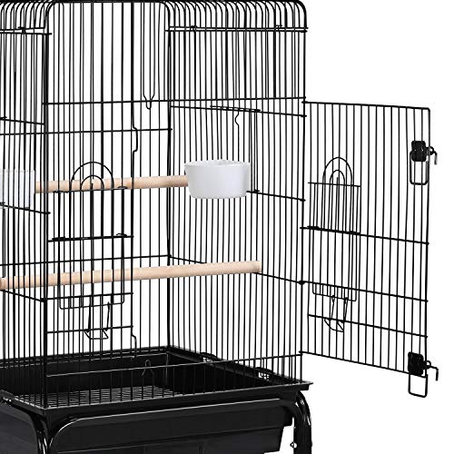 Yaheetech Medium Parakeet Cage With Stand, Black - Image 5