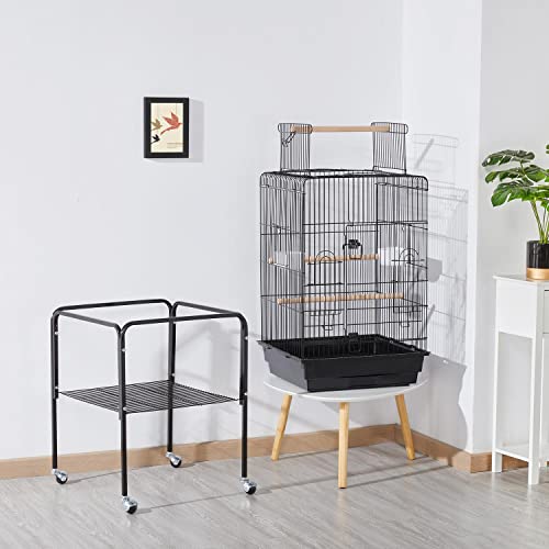 Yaheetech Medium Parakeet Cage With Stand, Black - Image 2