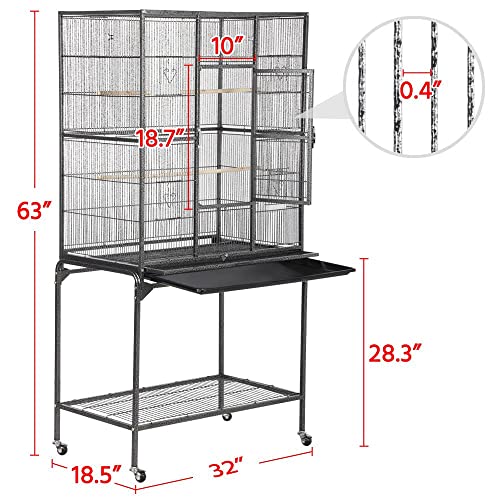 Yaheetech Wrought Iron Rolling Large Bird Cage - Image 3