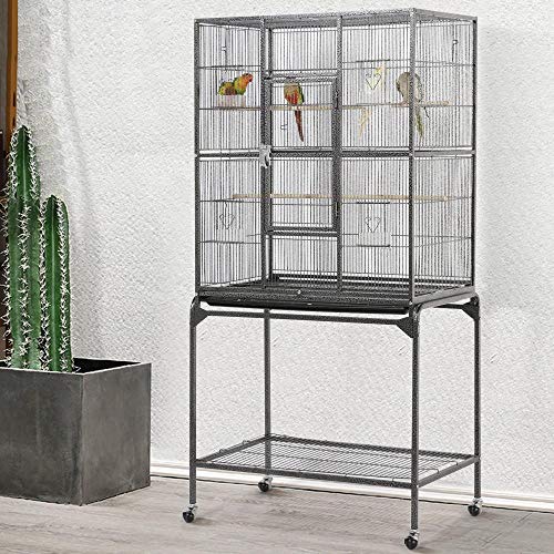 Yaheetech Wrought Iron Rolling Large Bird Cage - Image 2