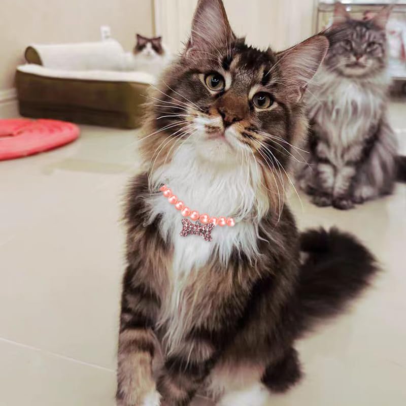 YangQian Small Dog Cat Pearl Collar Necklace - Image 3
