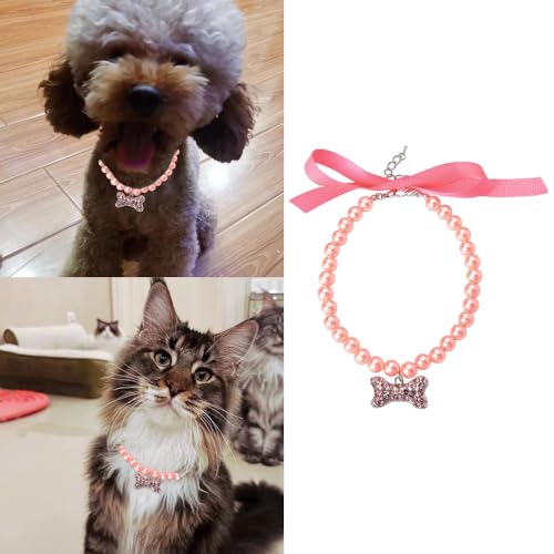 YangQian Small Dog Cat Pearl Collar Necklace - Image 4