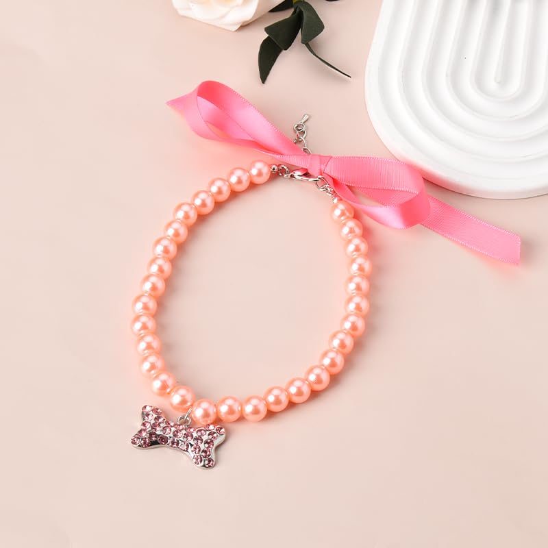 YangQian Small Dog Cat Pearl Collar Necklace - Image 5