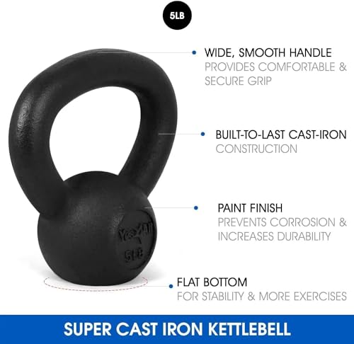 Yes4All 5-80 Lbs Cast Iron Kettlebell - Image 2