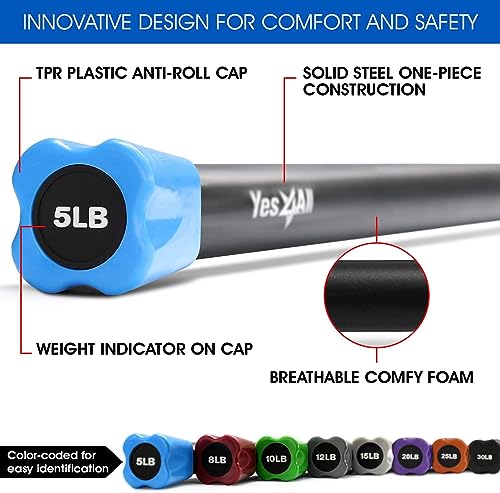 Yes4All Total Body Workout Weighted Bar Combo - Image 4