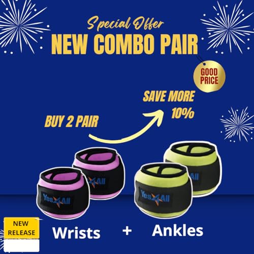 Yes4All Wrist & Ankle Weights Pair 1lb-10lbs - Image 2