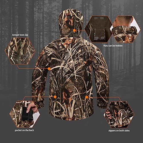 YEVHEV Quiet Hunting Camouflage Hoodie Jacket Pants - Image 3