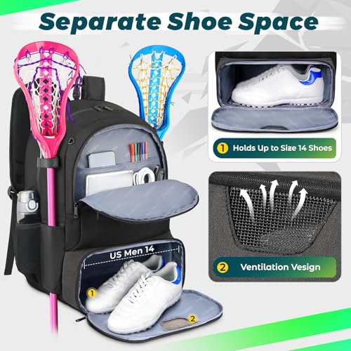 YOREPEK Lacrosse Backpack With Large Capacity - Image 3
