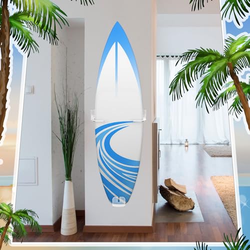 Yousoontic Surfboard Wall Mount Rack Clear Acrylic - Image 2