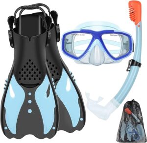 KUYOU Youth Snorkel Set Ages 7-16 - Anti-Fog