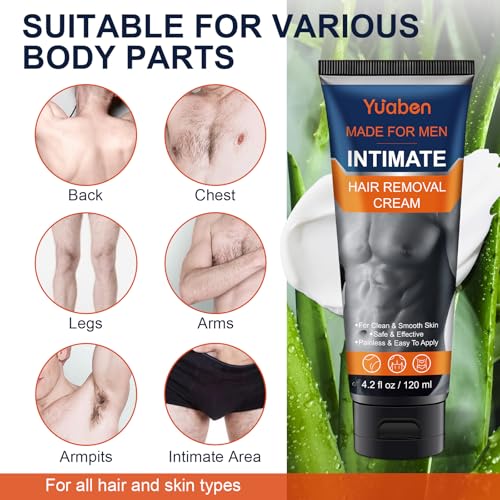 Yuaben Men's Painless Hair Removal Cream, 120ml - Image 4