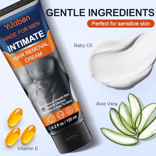 Yuaben Men's Painless Hair Removal Cream, 120ml - Image 5